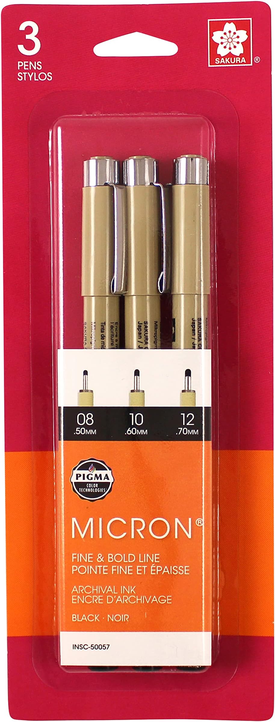 Pigma Micron 3 Piece Set, Black