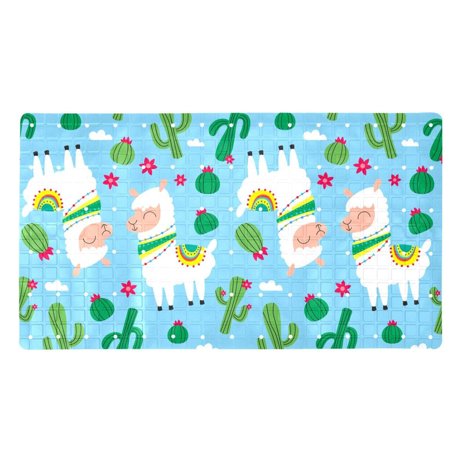 Tapis de salle de bain antidérapant avec ventouses motif alpaga