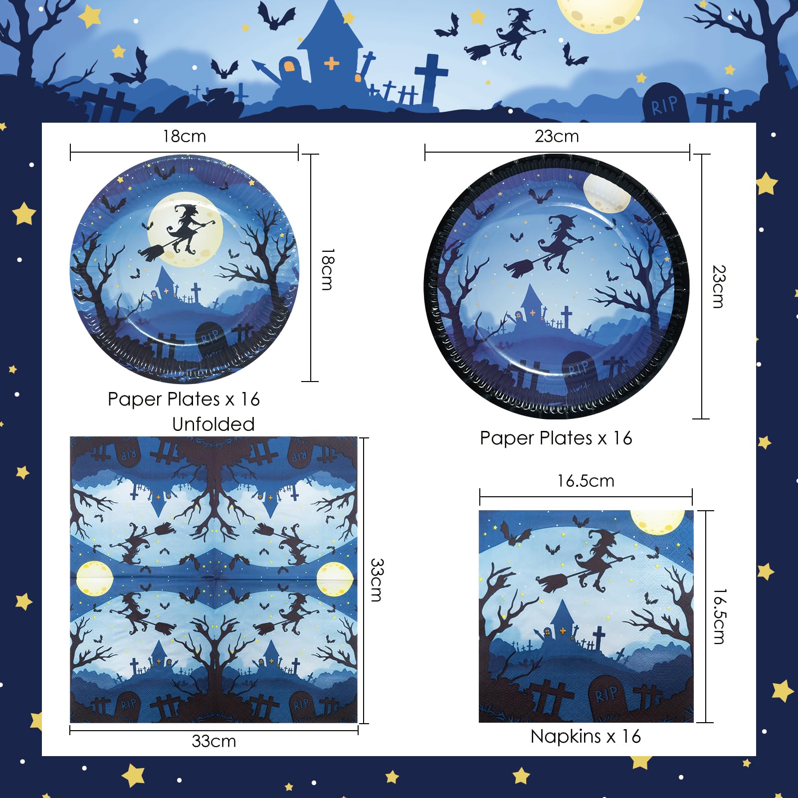 40 Tovaglioli Di Carta Per Halloween Con Zucche E Fantasmi – 16,5x16,5 Cm – Perfetti Per Feste A Tema - 3