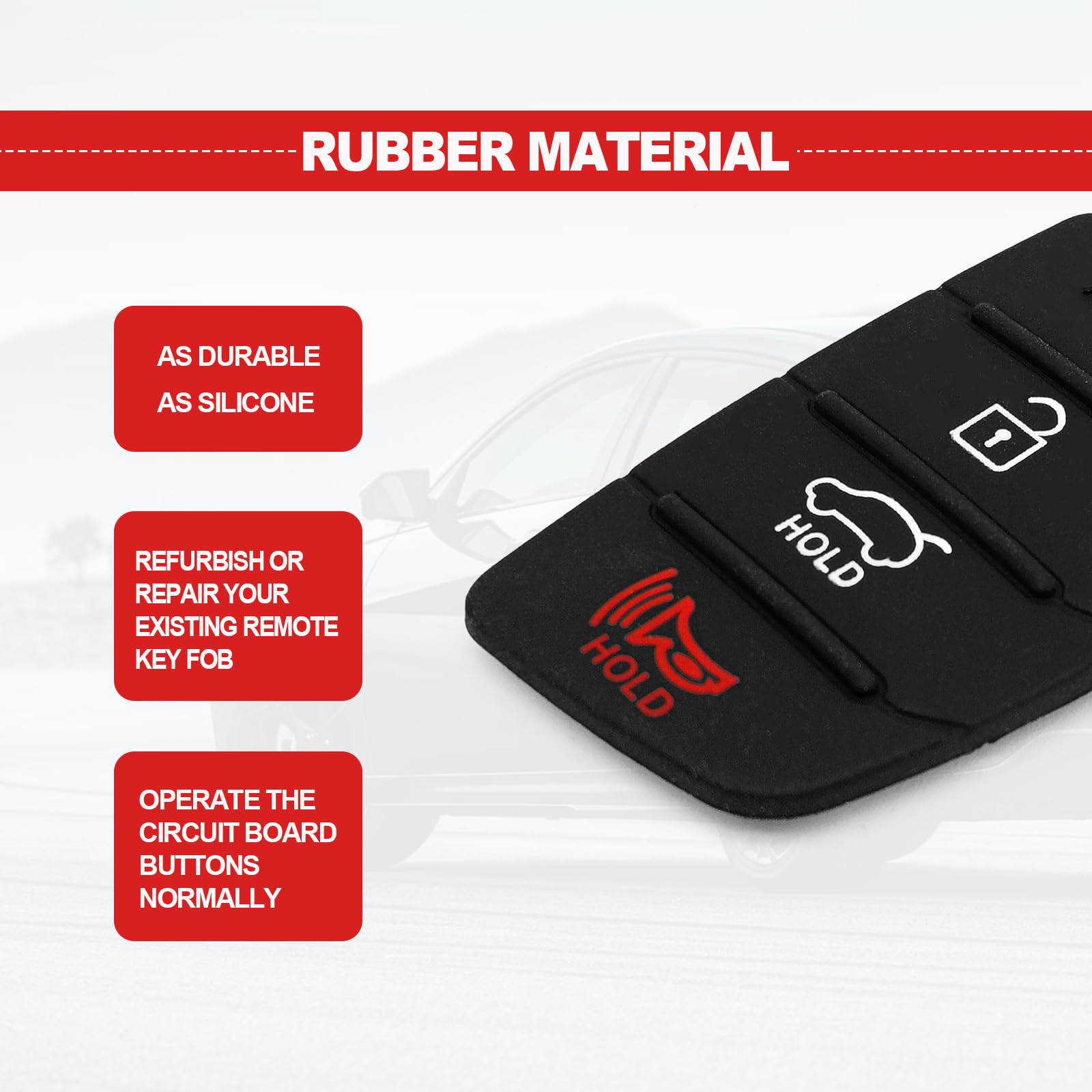 4 Button Key Fob Rubber Pad Replacement For Hyundai Sonata/Santa Fe Sport 2013-2019 - Keyless Remote Repair - View #11