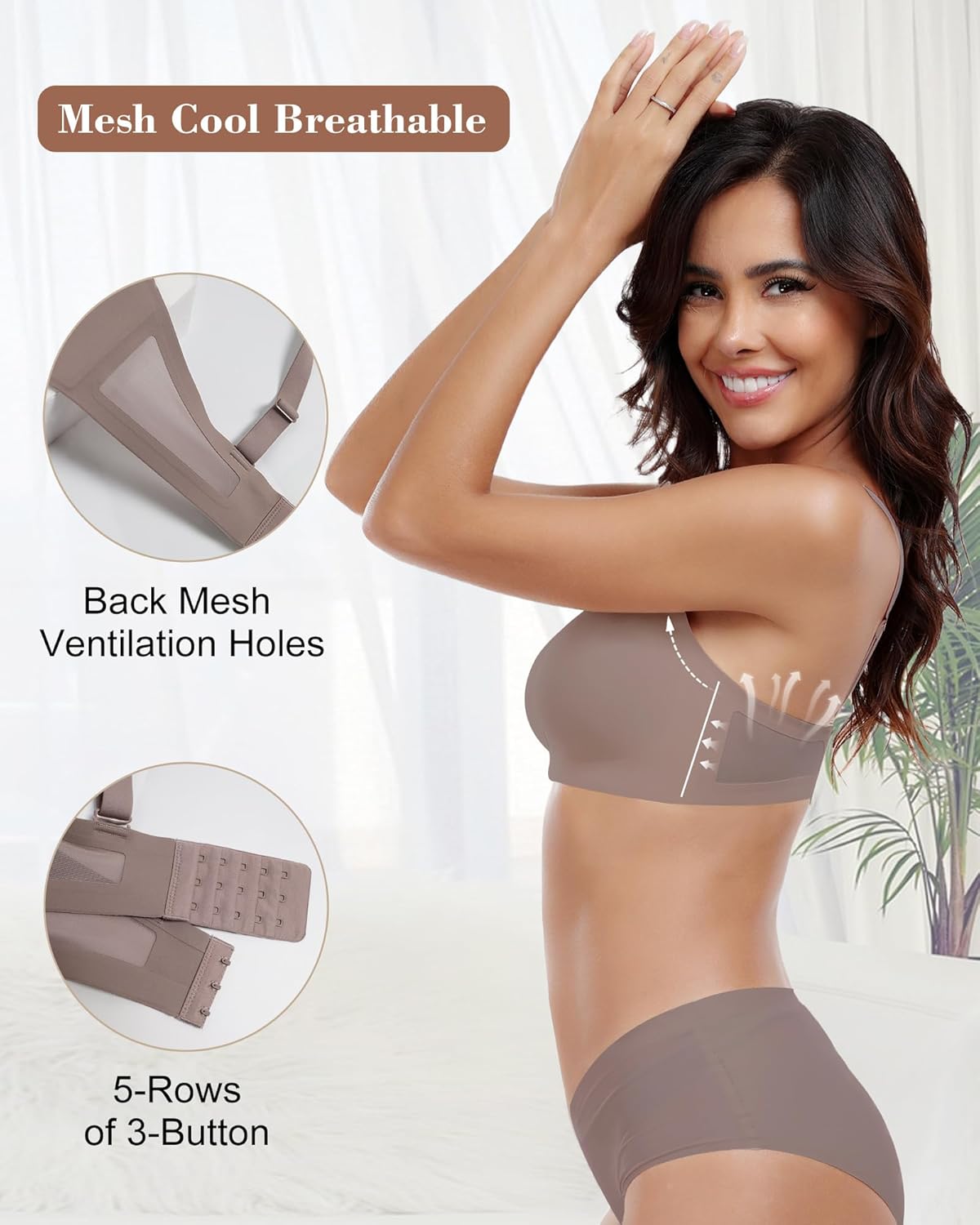 As Fairy Wireless Bras No Underwire Women Bras Mesh Breathable Push Up Comfort Bra Seamless V Neck Bra - Image 4