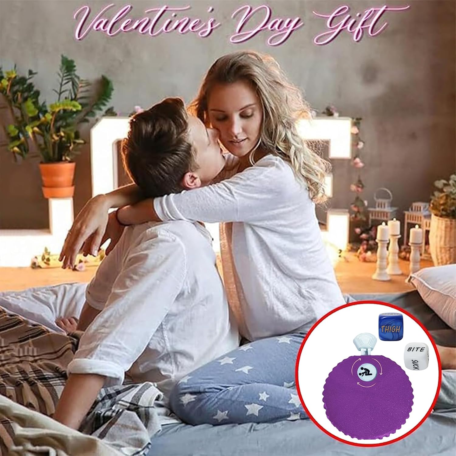 Fun Couple Sex Position Selector Sex Games for Romantic Decision Making, Couple Roulette Spinner 3D Printed Night Dating Decision Sex Dice (Purple)