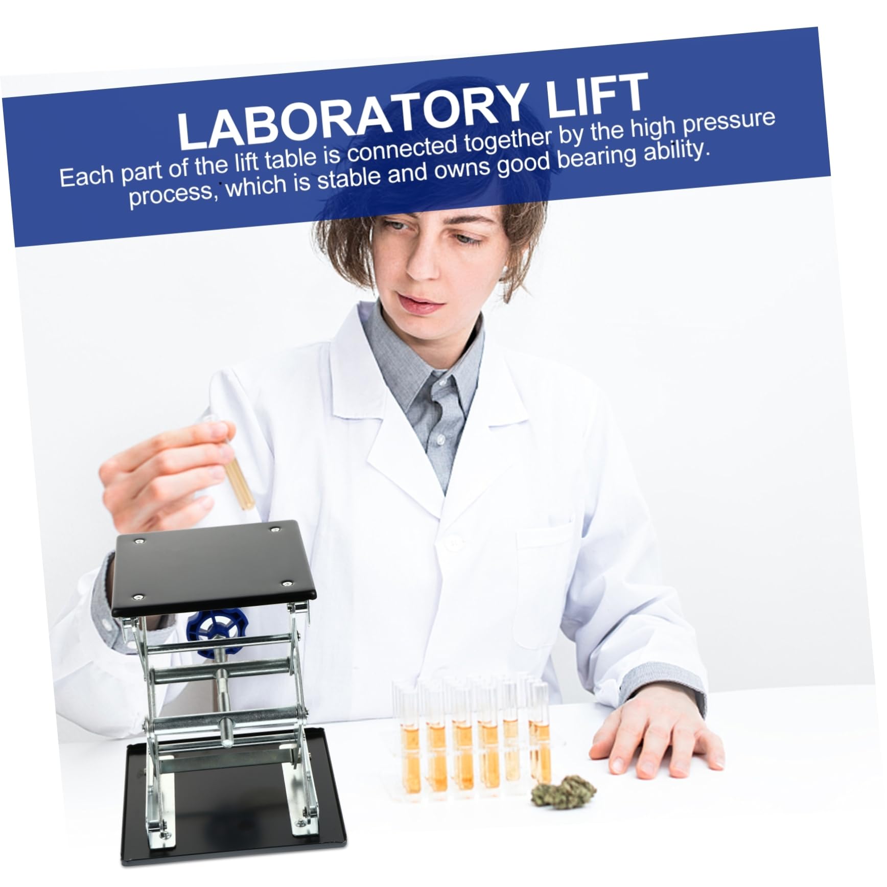 PRETYZOOM Piattaforma Elevatrice Inossidabile per Esperimenti Laboratorio e Strumento per Attività Scolastiche e Scientifiche