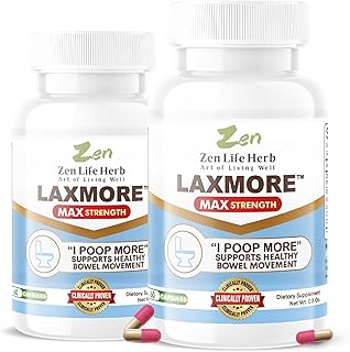 ZEN LIFE HERB LAXMORE I Poop More Max Strength 100% Natural Plant-Based Supplement (120 Capsules)