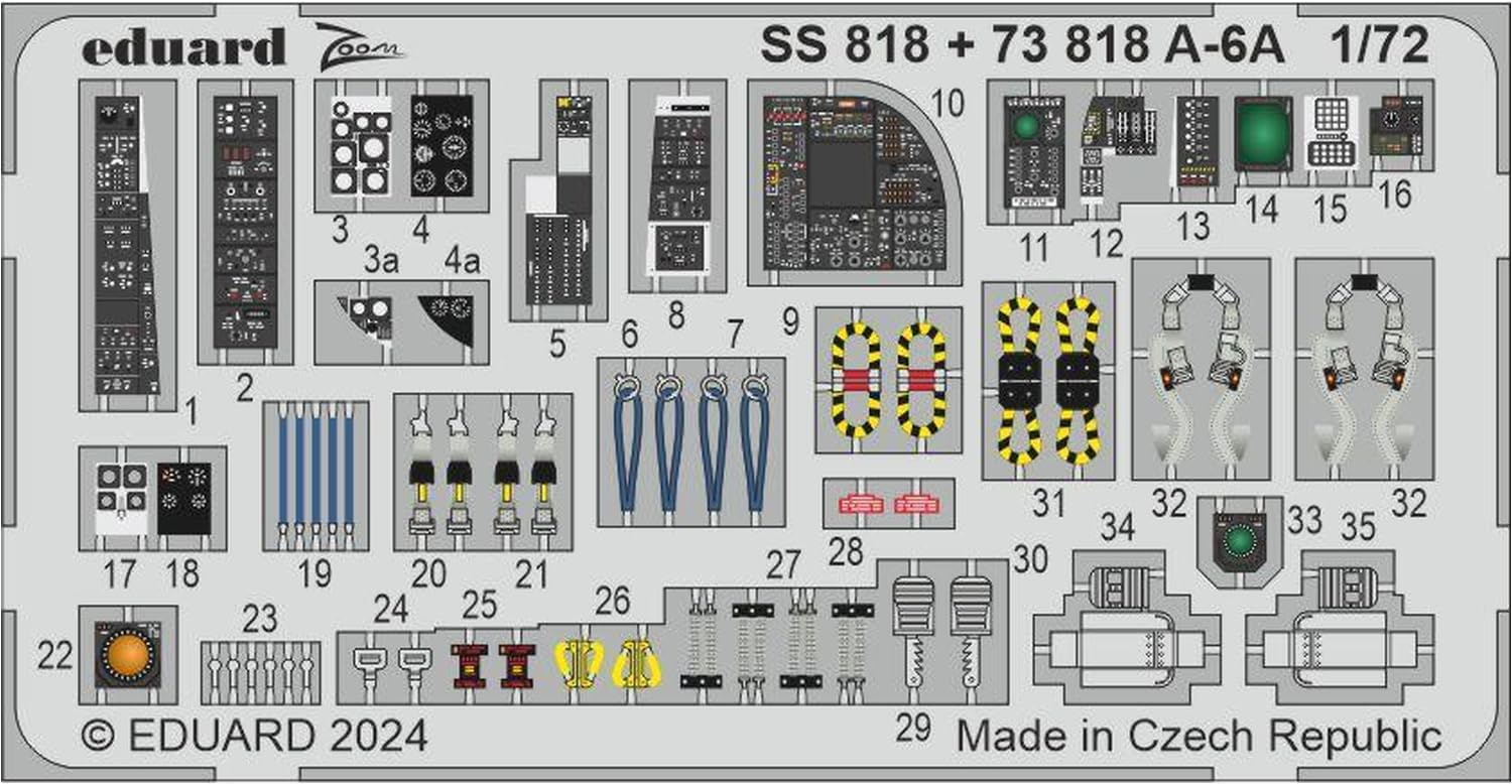 Edualdo 1/72 Graman A-6A Intruder Etching Parts (for Trumpeters) Plastic Model Parts EDU73818