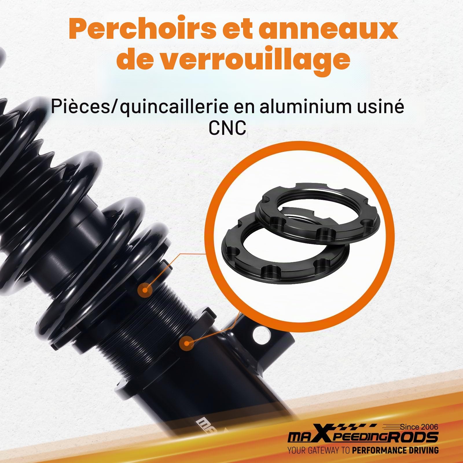 maXpeedingrods Suspension filetée Coilover pour BMW E90 E91 E92 E93 Série 3 316i-335i 2004-2013 24 vitesses avec Camber