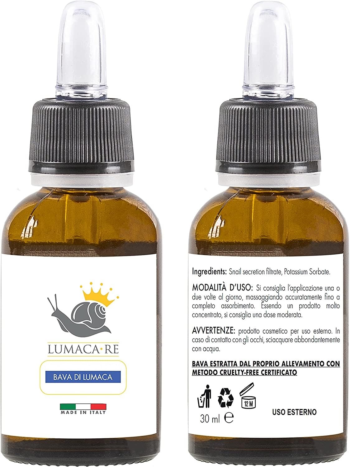 Secreto Puro alla Bava di Lumaca - Siero per la Pelle con Bava di Lumaca 100% Naturale - Made in Italy