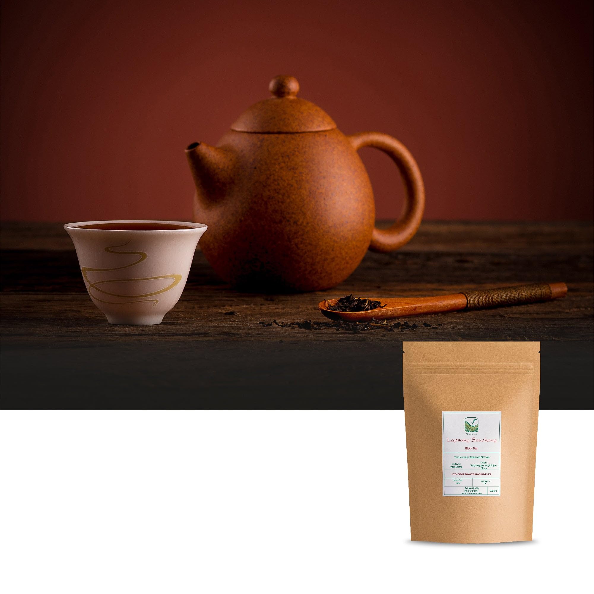Lapsang Souchong Tarry Black Tea - Lap Sang Smokey Tea From Wuyi Mountains - Lightly Smoked 100g | intensywny aromat wędzonego drewna sosnowego doskonały do zup gulaszy i marynat mięsnych