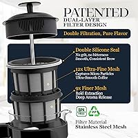 Vista 3 de ESPRO Cafetera de prensa francesa P3 – Microfiltro doble patentado para preparar sin arena, resistente al calor, prensa de café de vidrio