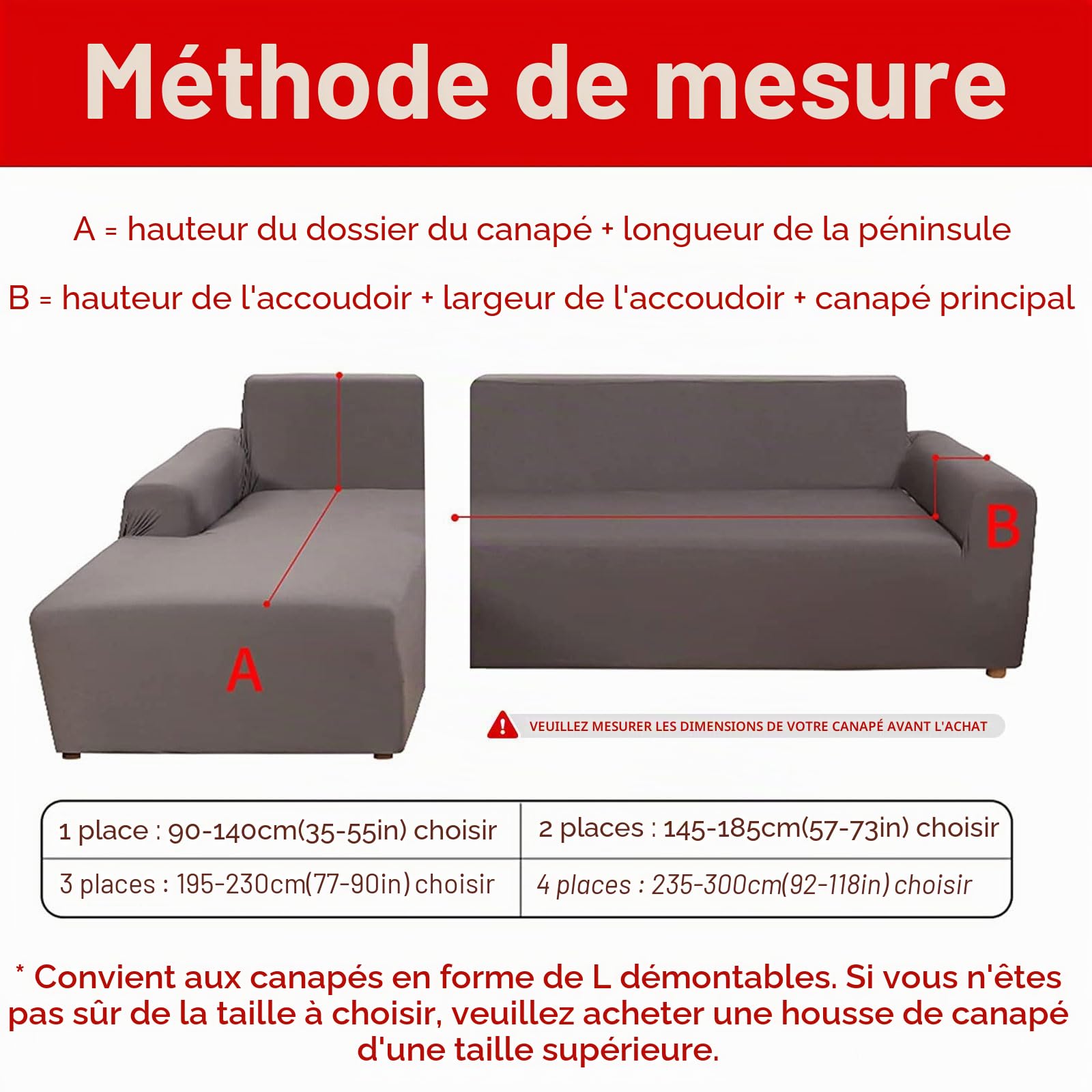 Jaotto Housse de Canapé d'angle Extensible 2 Pieces, Housse de Canapé Élastique en Forme de L, Revêtement de Canapé Universel Lavable, Couverture pour Canapé(2 Places+2 Places,Blanc)