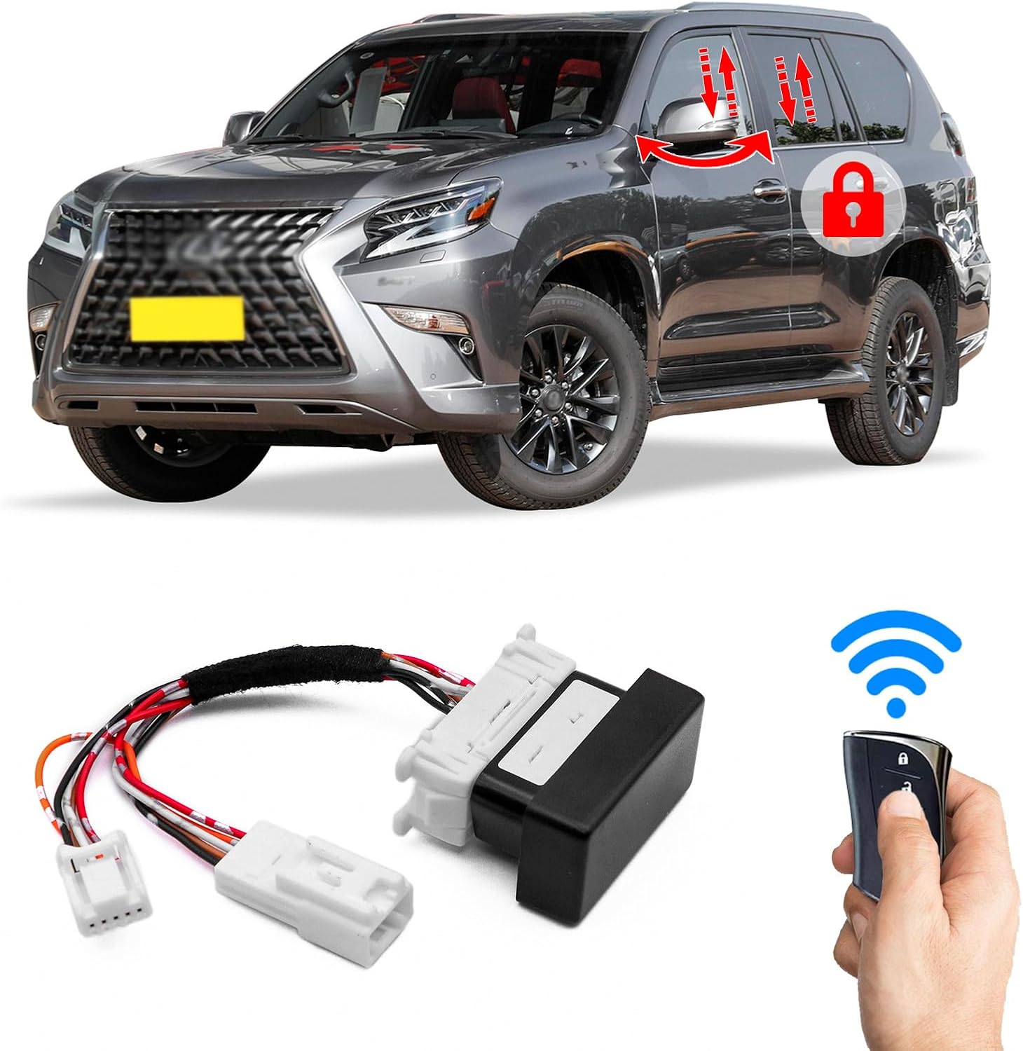 OBD Plug Car Auto Window Close Open Rear View Mirror Folding and Door Speed Lock Unlock Kit Module For Lexus GX 460 GX460 2020 2021 2022 2023