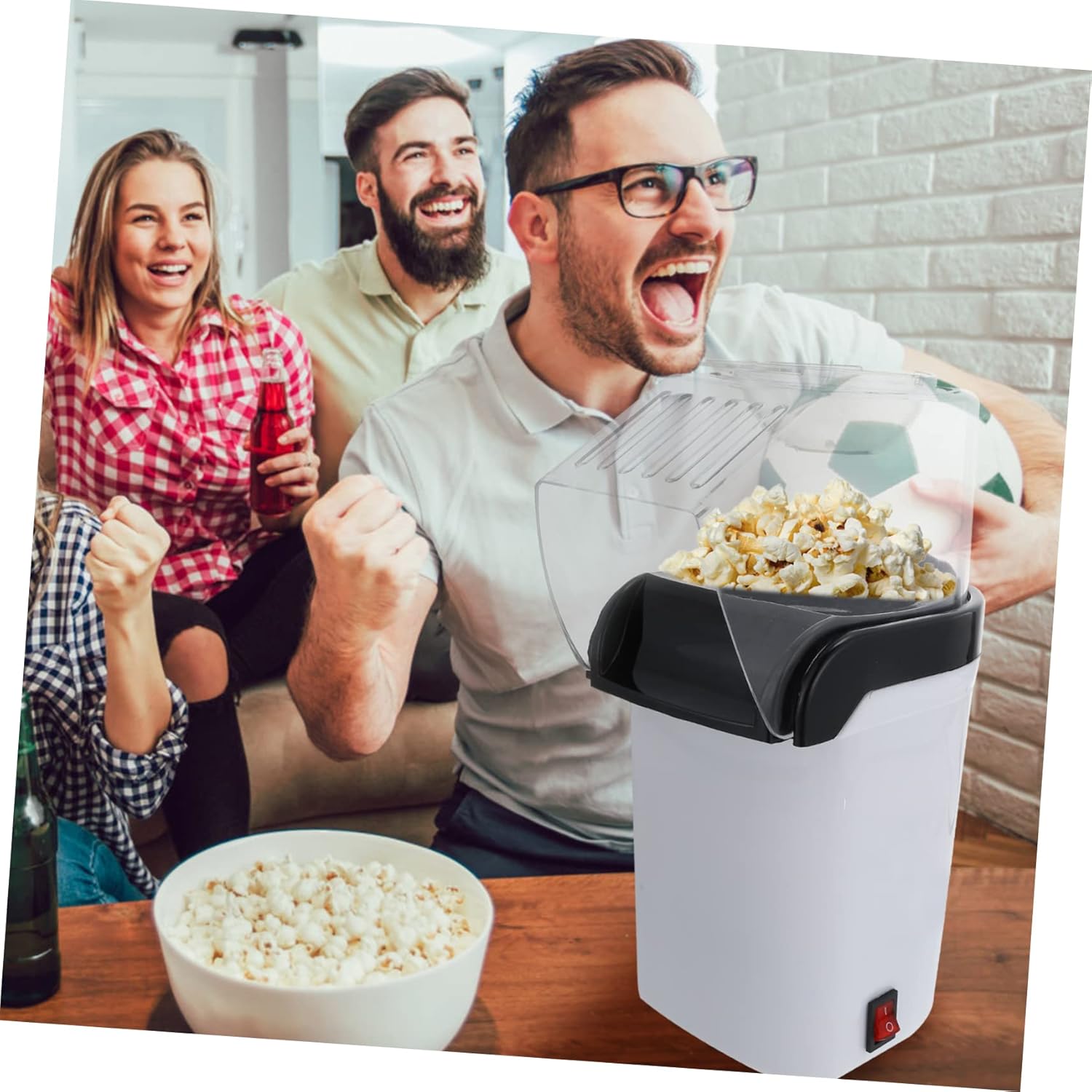 Home Small Healthy Popcorn Maker Machine Automatic Popcorn Popper for Crispy Snacks Safe Materials for Movie Nights and Family Gatherings