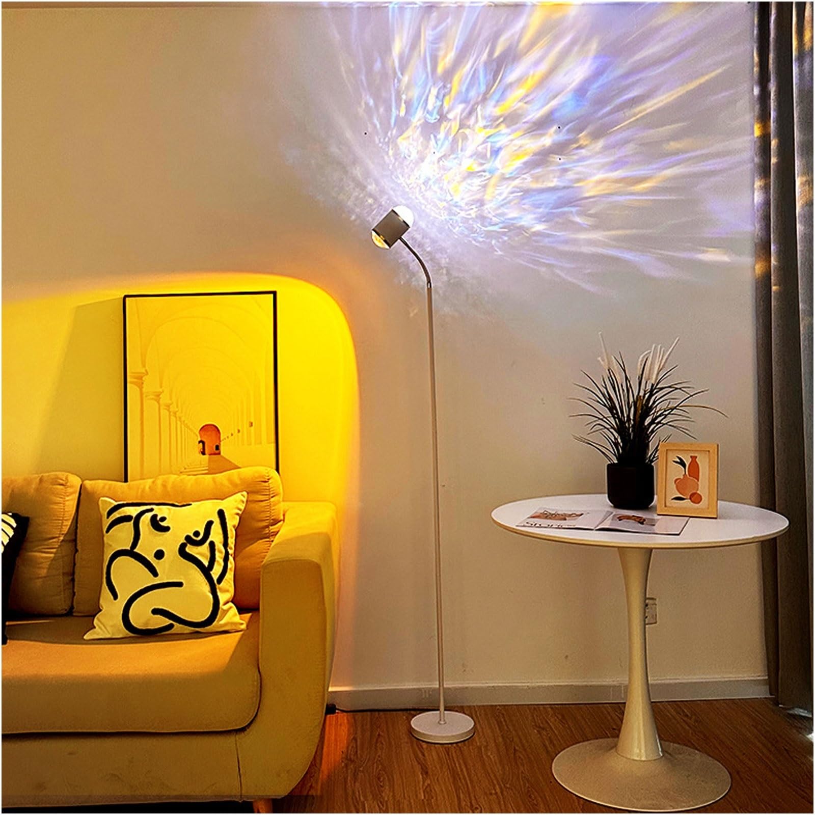 Standing Lamps Floor Lamp for Bedroom, The Sun Doesn't Set, The Light Goes Straight to The Setting Sun, The Double-Headed Ripple Floor Lamp