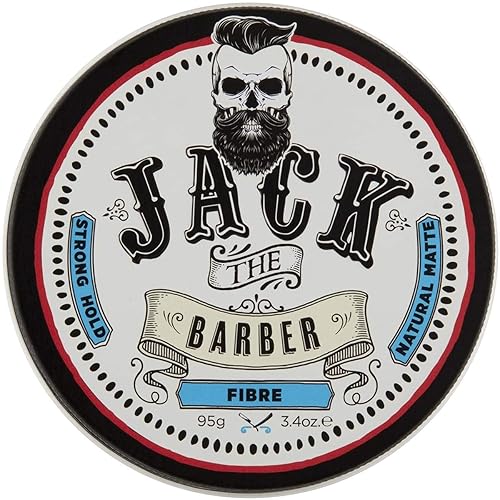 JACK THE BARBER Fibra fijación fuerte, acabado mate natural, engrosador de cabello más grueso al instante y cobertura para cabello fino o fino para