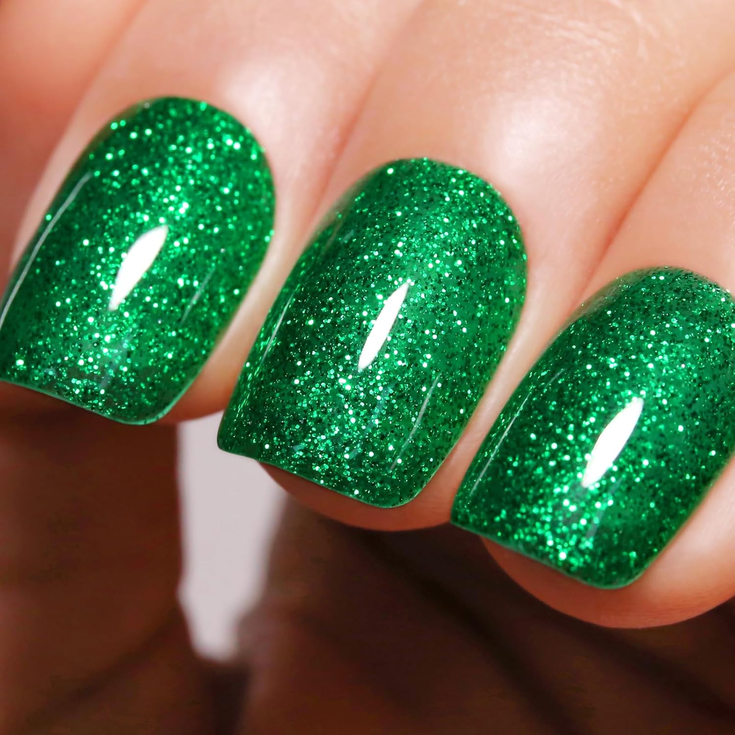 Ozzeal Glitter Gel Polish,Christmas Green Glitter Gel Nail
