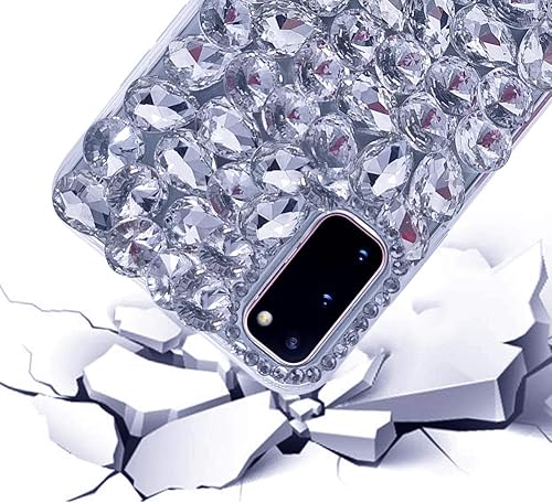 Miniatura 5 de Bonitec Funda protectora para Samsung Galaxy S20 con purpurina 3D, con diamantes de imitación de cristal brillante y diamantes de imitación