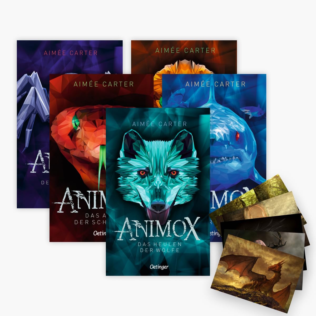 Die Animox-Reihe Band 1-5 im Taschenbuchformat + 1 exklusives Postkartenset