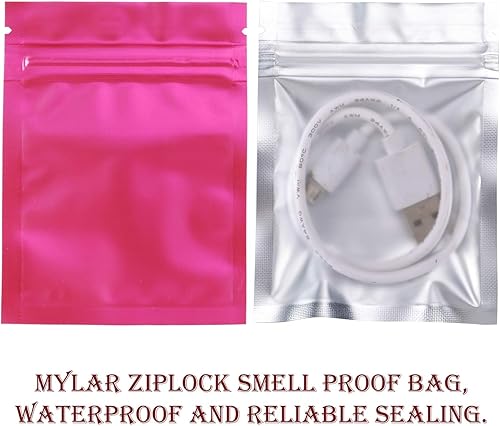 Miniatura 22 de Bolsas de papel de aluminio con cierre hermético resellable, antiolores, 100 unidades, para regalos de fiestas y almacenar comida. Negro -,Negro