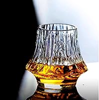 Melbify Japanese Whiskey Glasses | Set of 6 | 180 ML | Fuji Whiskey Glasses | Ribbed | Textured| Good | Perfect Snifter...