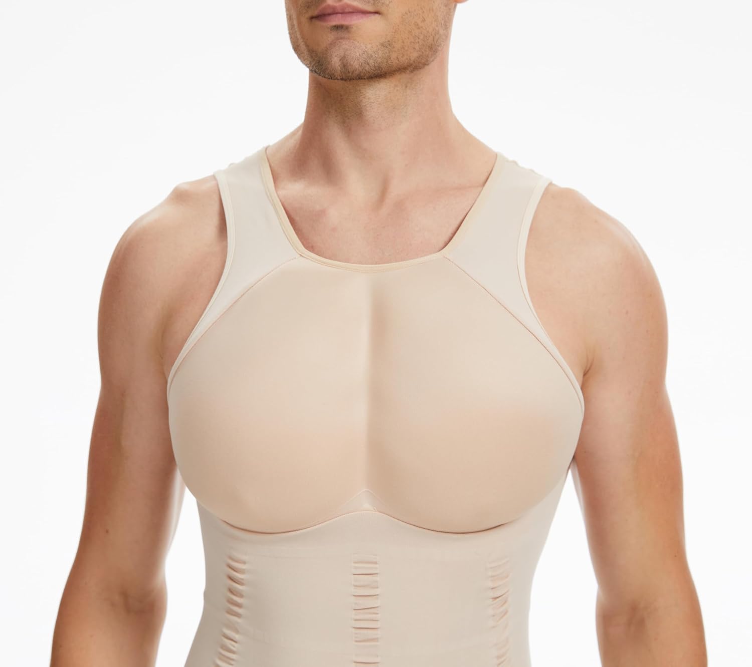BIMEI Sponge Muscle Suit Realistic Male Chest Plate High Collar Premium Fake Abs Chest for Cosplay Halloween Transgender