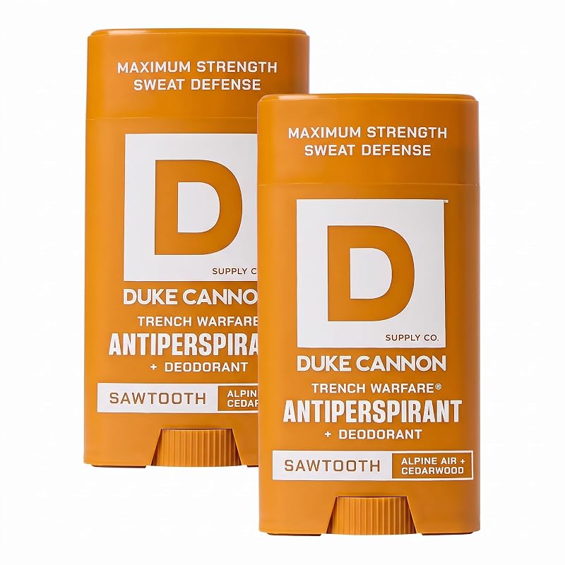 Desodorante antitranspirante Duke Cannon Supply Co Sawtooth Trench Warfare, fragrância Alpine Air e Cedarwood, 85 g, Pacote com 2