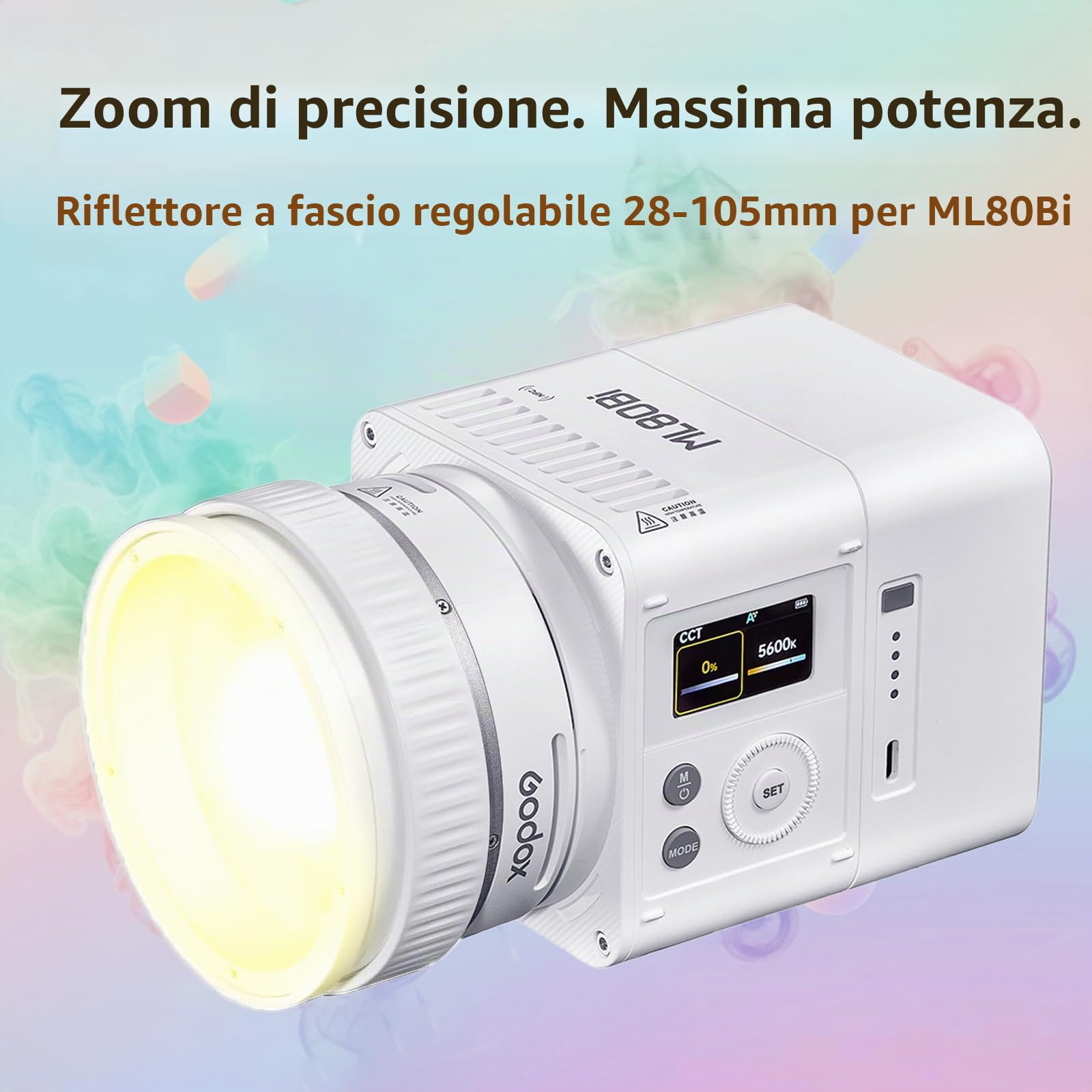 Godox ML-Z - Riflettore obiettivo zoom per proiettori video a LED, supporto Godox modificatore del fascio focalizzato compatibile ML100Bi ML100R ML80Bi ML150Bi ML60 ML30 e più