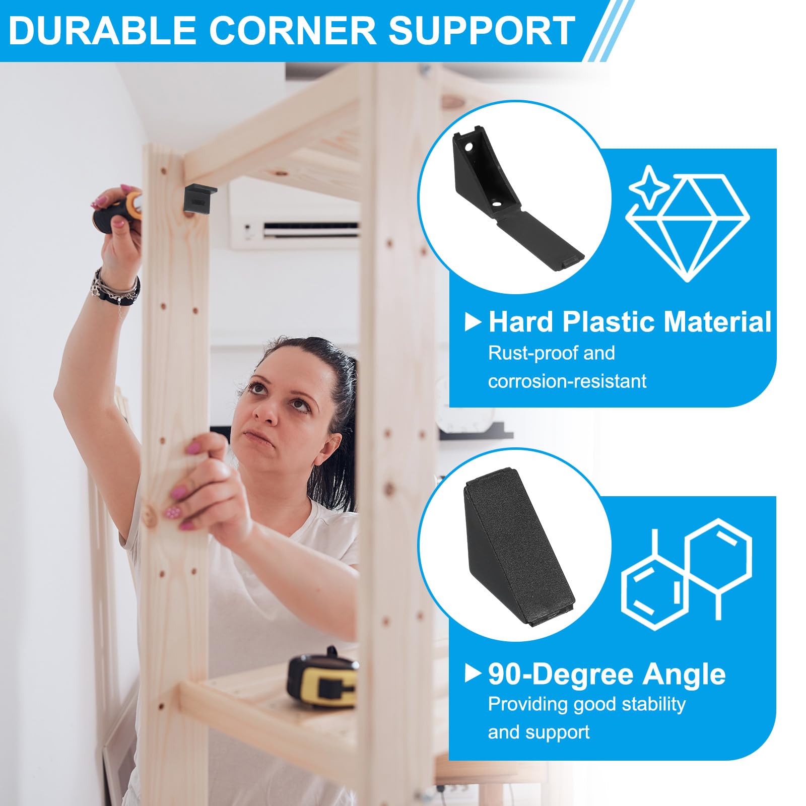 PATIKIL Plastic Corner Braces 1.57x1.57x2.2 - Image 3