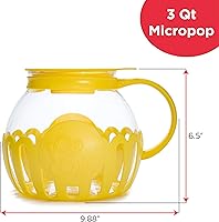 Vista 53 de Ecolution - Palomitero MicroPop patentado para microondas con vidrio seguro para temperatura, tapa 3 en 1 mide granos y derrite mantequilla, hecho