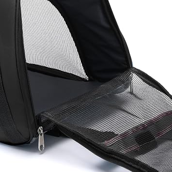 DONYER POWER Soft Sided Pet Carrier for Cats Comfort Airline Approved Under Seat Travel Tote Bag, Travel Bag for Small Animals with Mesh Top and Sides,BLACK