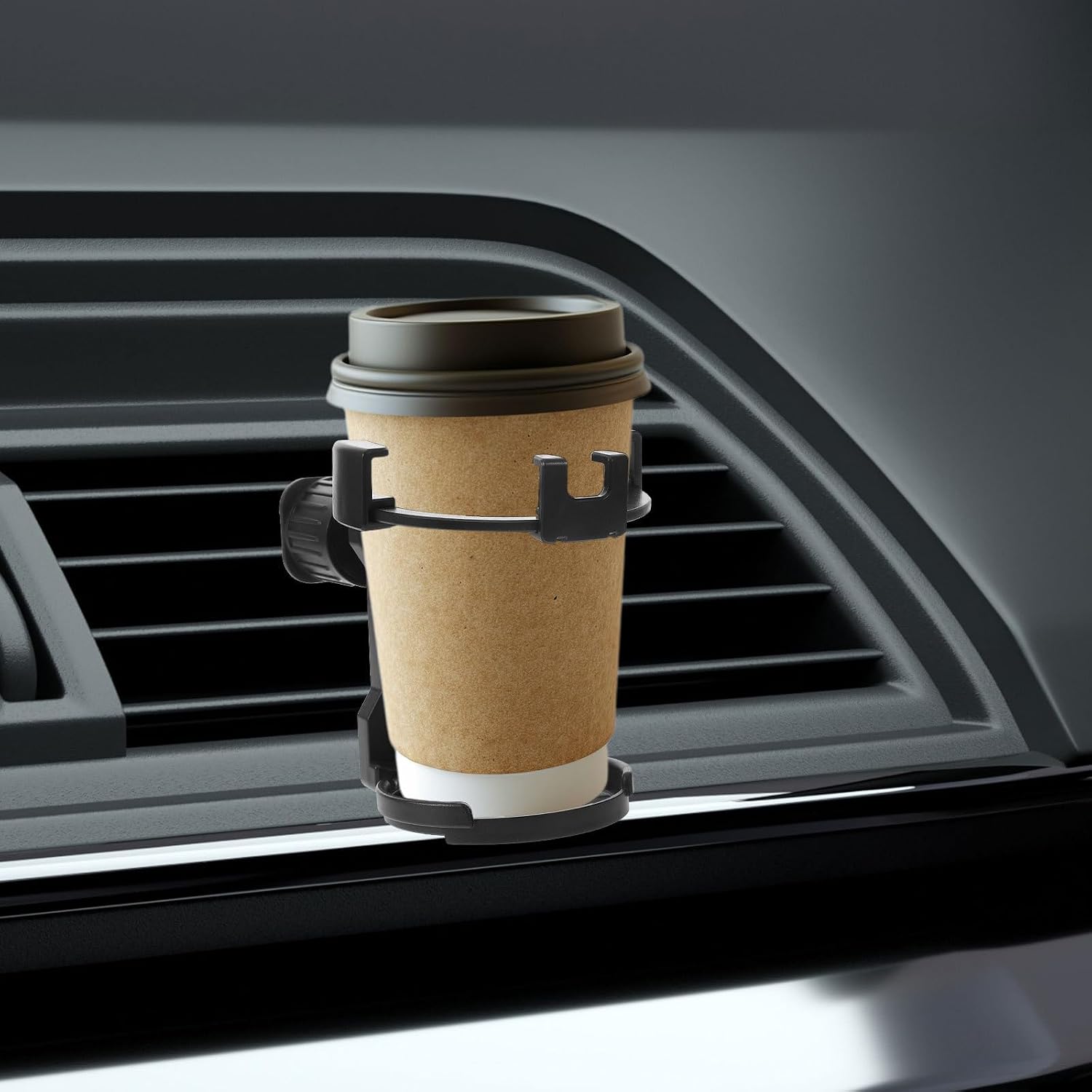 Car Air Vent Cup Holder with Foldable Auto Cup and Water Bottle Holder Vertical Mount for Cars Multi-Functional