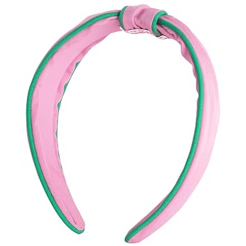 Lilly Pulitzer Pink and Green Low Knot Headband for Women, Colorful Knotted Headband, Cute Hair Accessories for Women, Conch Shell Pink