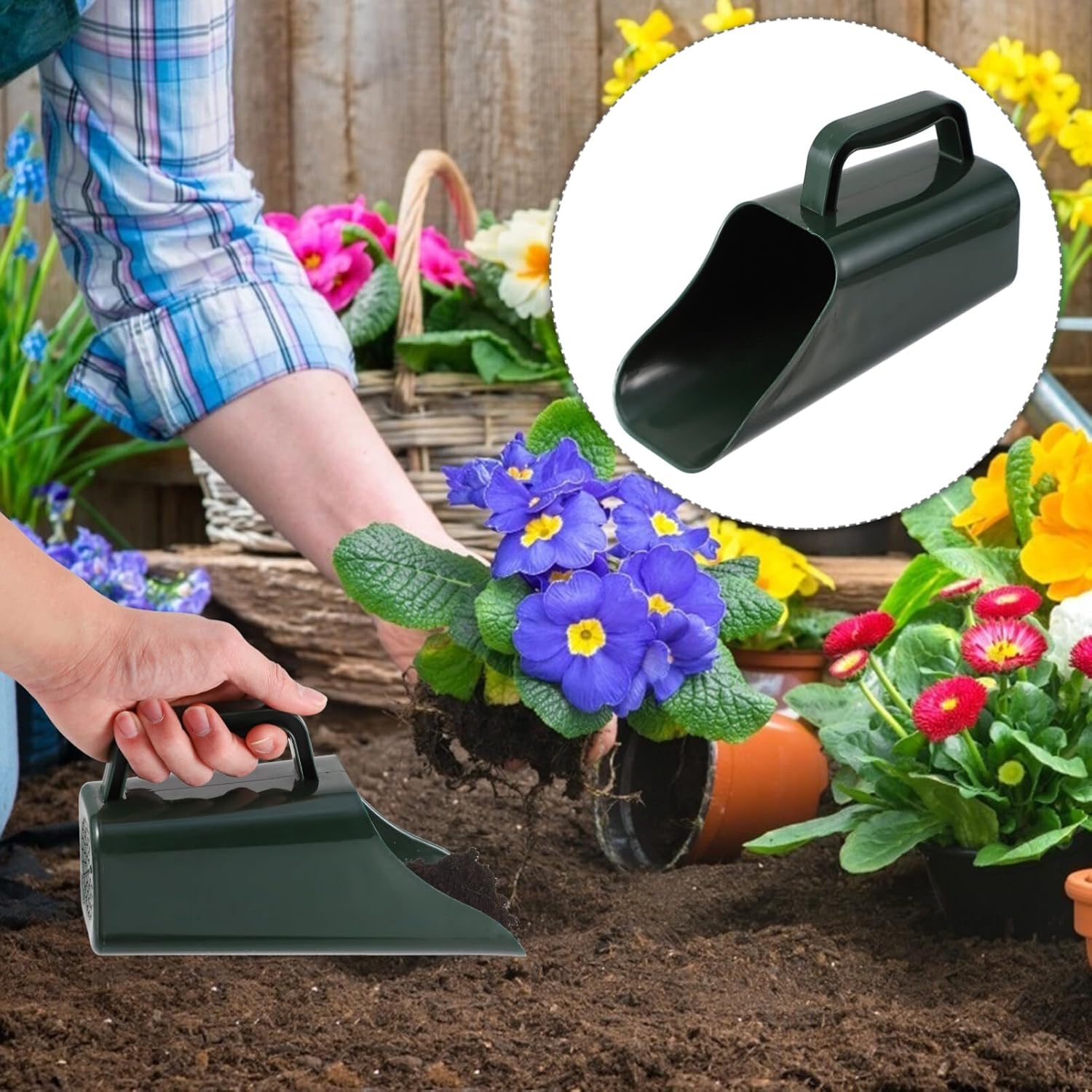 Angoily 3pcs Ergonomic Handle Soil Spade Shovel Planting Soil Hoes for Gardening Cultivation
