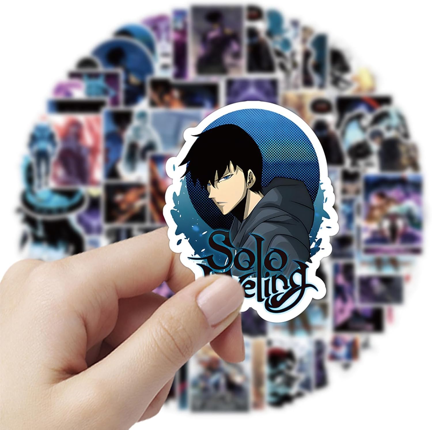 50PCS Solo Leveling Sticker Set, Waterproof Vinyl Decals, Anime Character Collection for Laptop, Water Bottle Gifts Birthday Decorations (Green) image 2