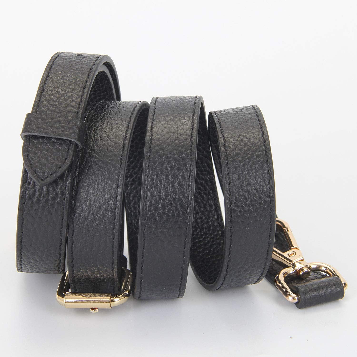 LIVE UP Full Grain Leather Adjustable Replacement Cross Body Purse Shoulder Strap Handbag Bag Wallet, 2/3” Wide (Black) - Image 3