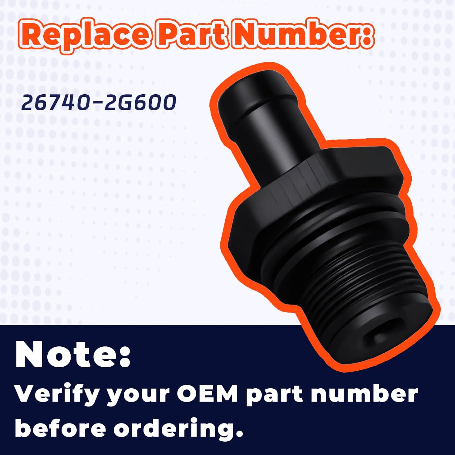 26740-2G600 PCV Valve Fit For 2012-2015 Kia Optima,2011-2015 Kia Sorento | Positive Crankcase Ventilation Valve Replacement | Direct Fit, High Performance, 267402G600