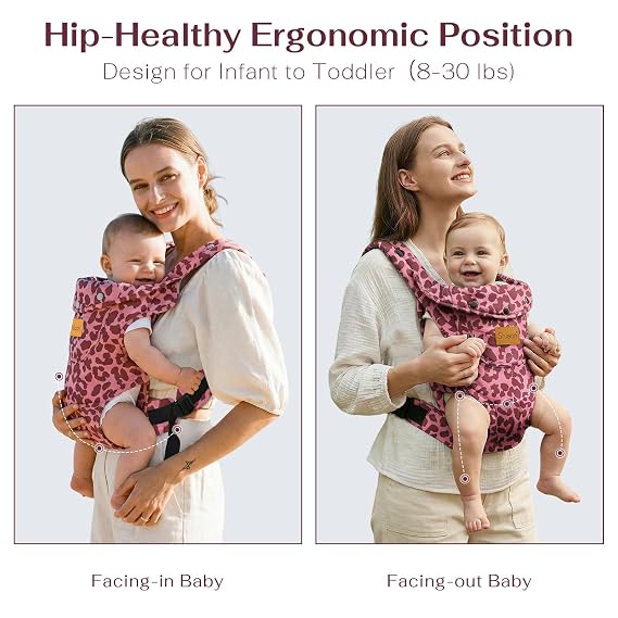 Baby Carrier Newborn to Toddler(8-30lbs), Toddler Carrier Baby Holder Carrier with Adjustable Shoulder Strap, Chest Carriers, Black
