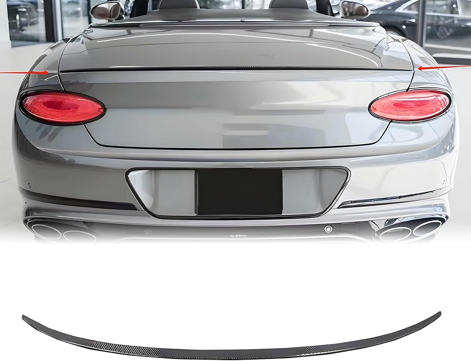 Carbon Fiber Rear Spoiler Compatible with Continental GT 2018-2021 Rear Trunk Lip Spoiler Wing Vehicle Body Styling Kit