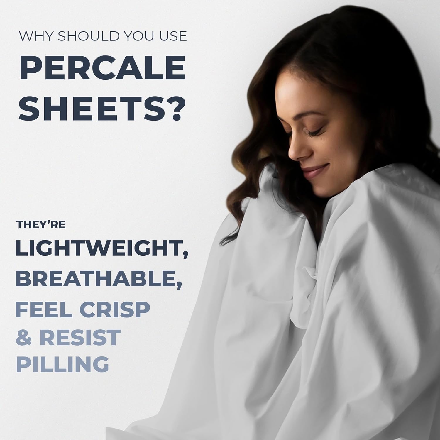 100% Cotton Percale Sheets King Size - Cool & Crisp Hotel Feeling, Breathable, Softer After Each Wash, Fitted Sheets with Deep Pockets, Double-Elastic & Corner Straps, Z-Hem Luxury Stitching - Image 8