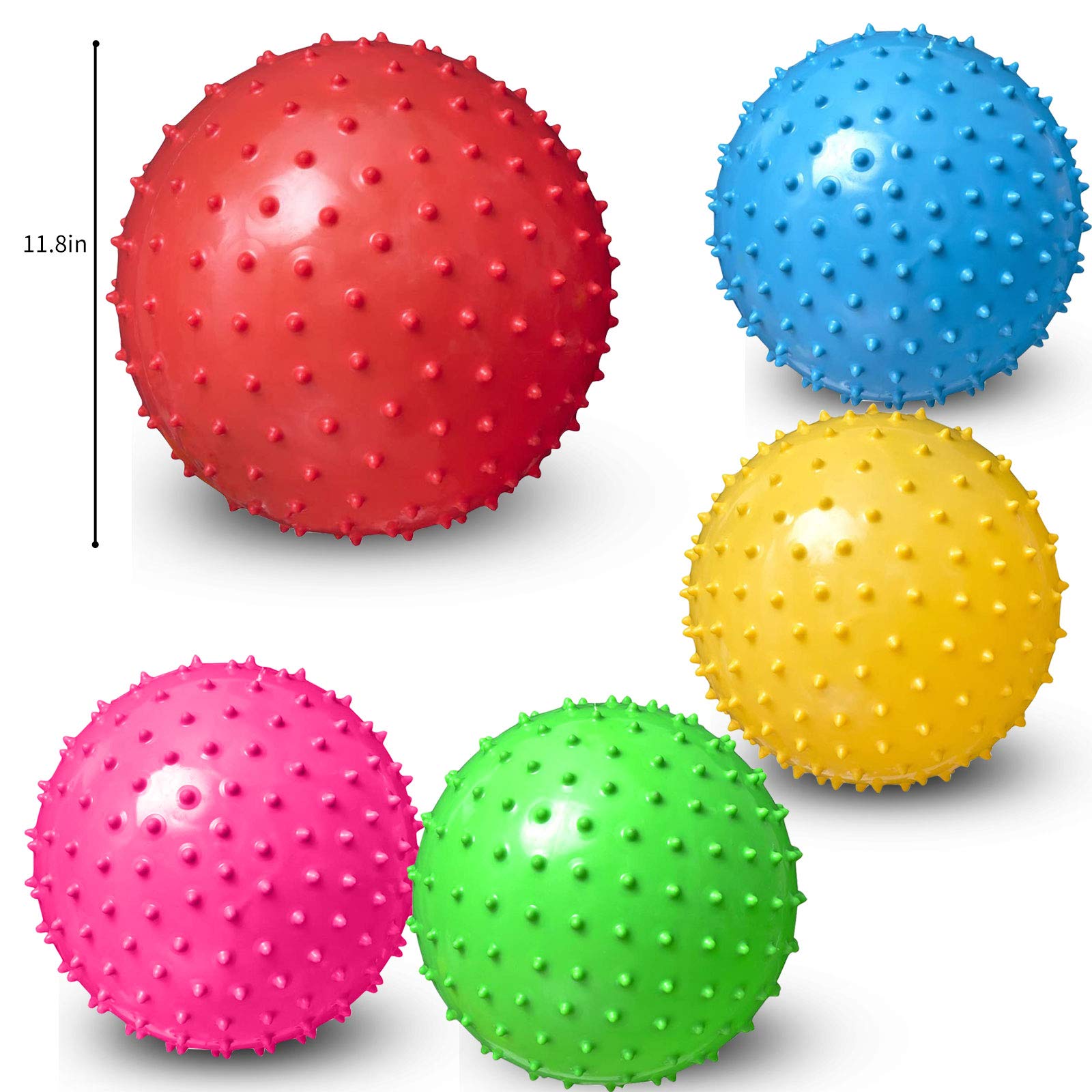 Soft Bouncy Balls 9 Inch Sensory Balls Toy and Spiky Massage Stress