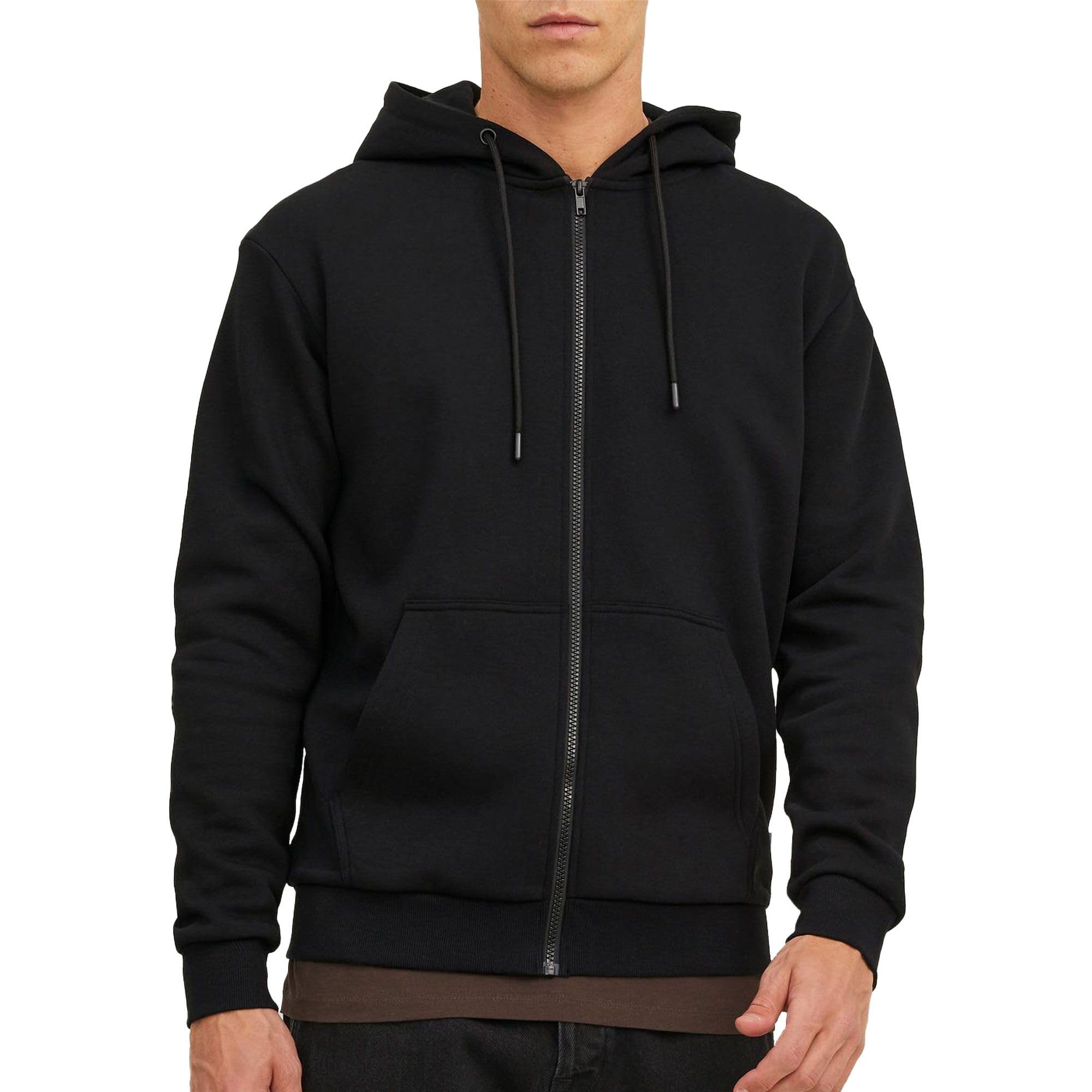 Jack & Jones Relaxed Fit Zip Hoodie - Black - Image 2