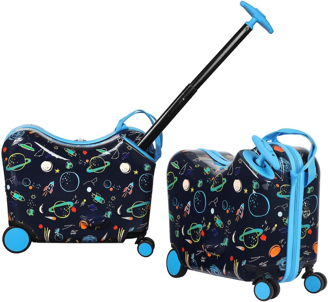 Travel To Space Ride-On 18" Suitcase For Kids & Toddlers