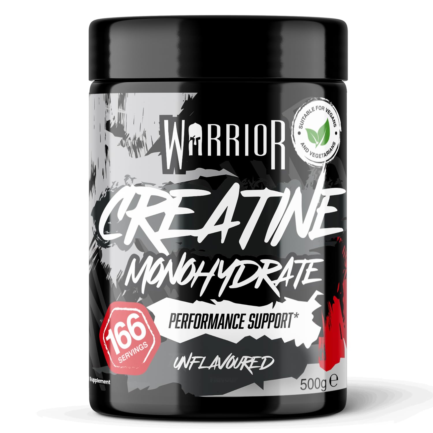 Warrior Creatine Monohydrate Powder 500g (166 Servings) – Pure Micronised Creatine Powder Supplement for Men & Women, Pre & Post Workout Strength, Muscle Growth & Recovery, Vegan – Unflavoured