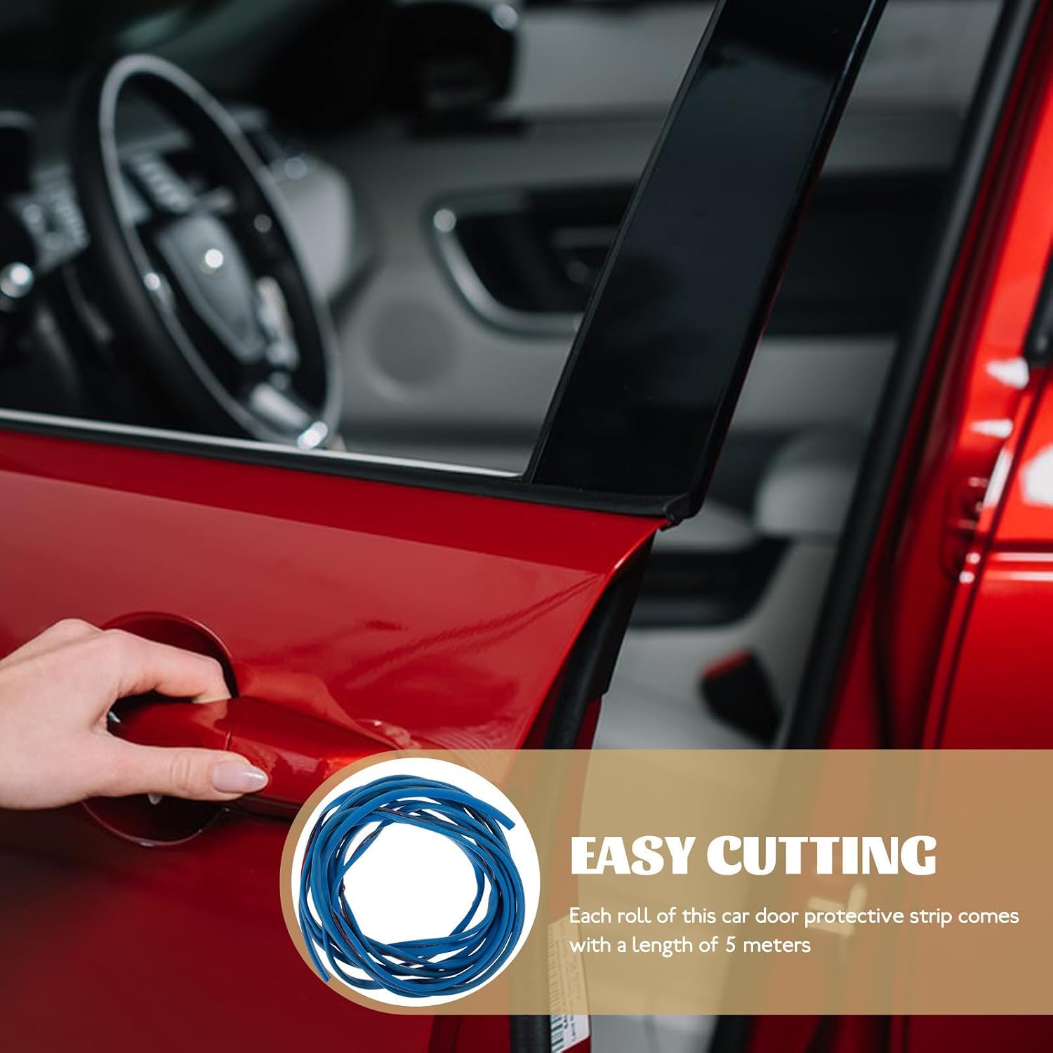 Car Door Protective Strip 5m Roll PVC Edge Guard for Vehicle Door Edges with Versatile Application and Scratch Protection and Exterior Armor