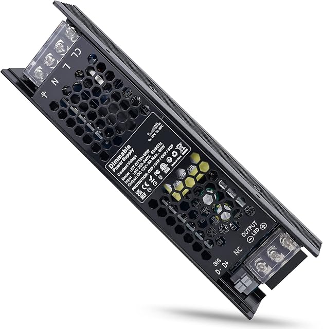 REYLAX LED Driver 12V Dimmable TRIAC & 0/1-10V Constant Voltage, 60W 5A LED Power Supply 240V to 12V DC Adapter, Low Voltage Transformer for 12 Volt LED Strip Lights