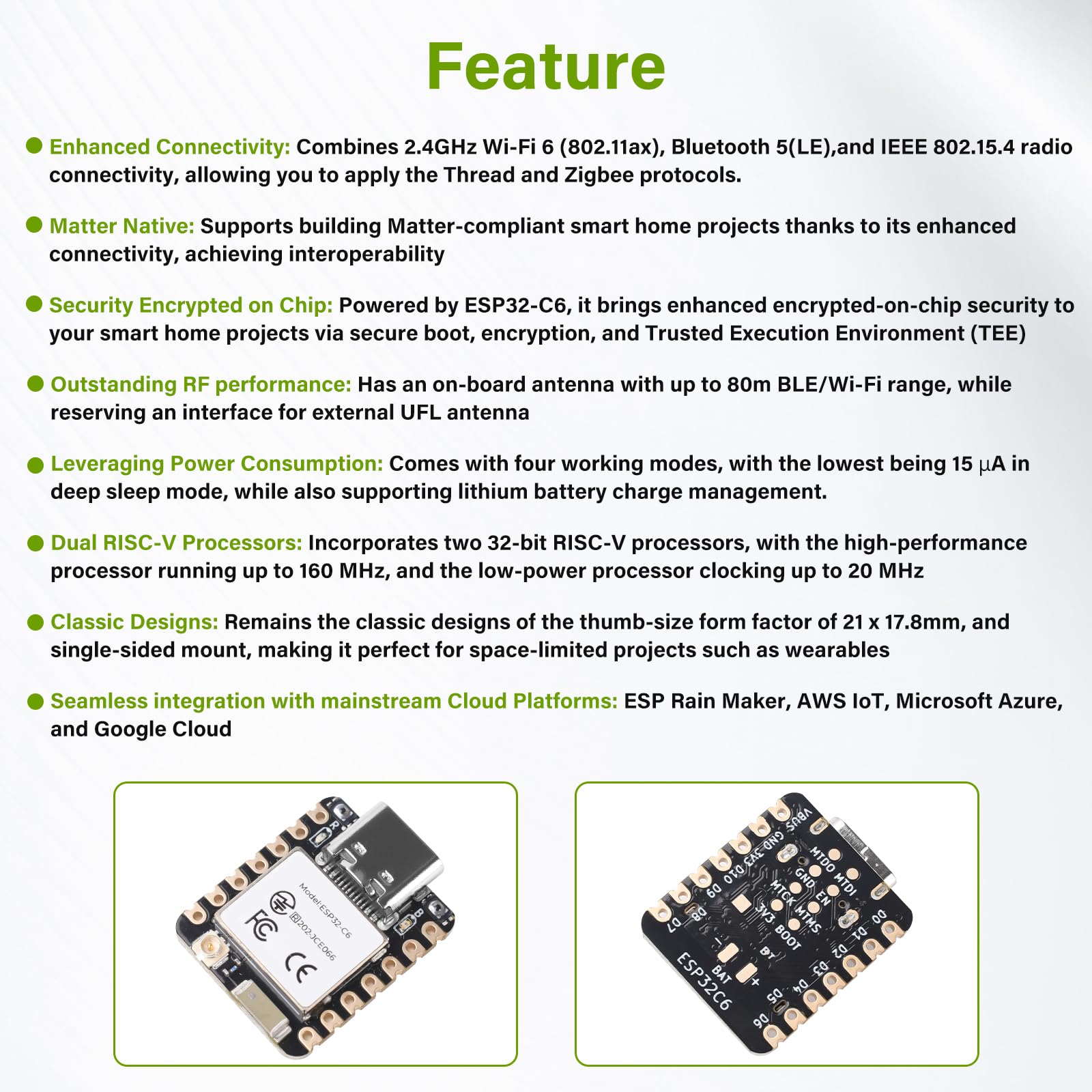 diymore für ESP32-C6 Entwicklungsboard – 2,4 GHz WiFi 6, Bluetooth 5.3, Zigbee, Thread (802.15.4) für IoT Projekte, Smart Home und Prototypenbau