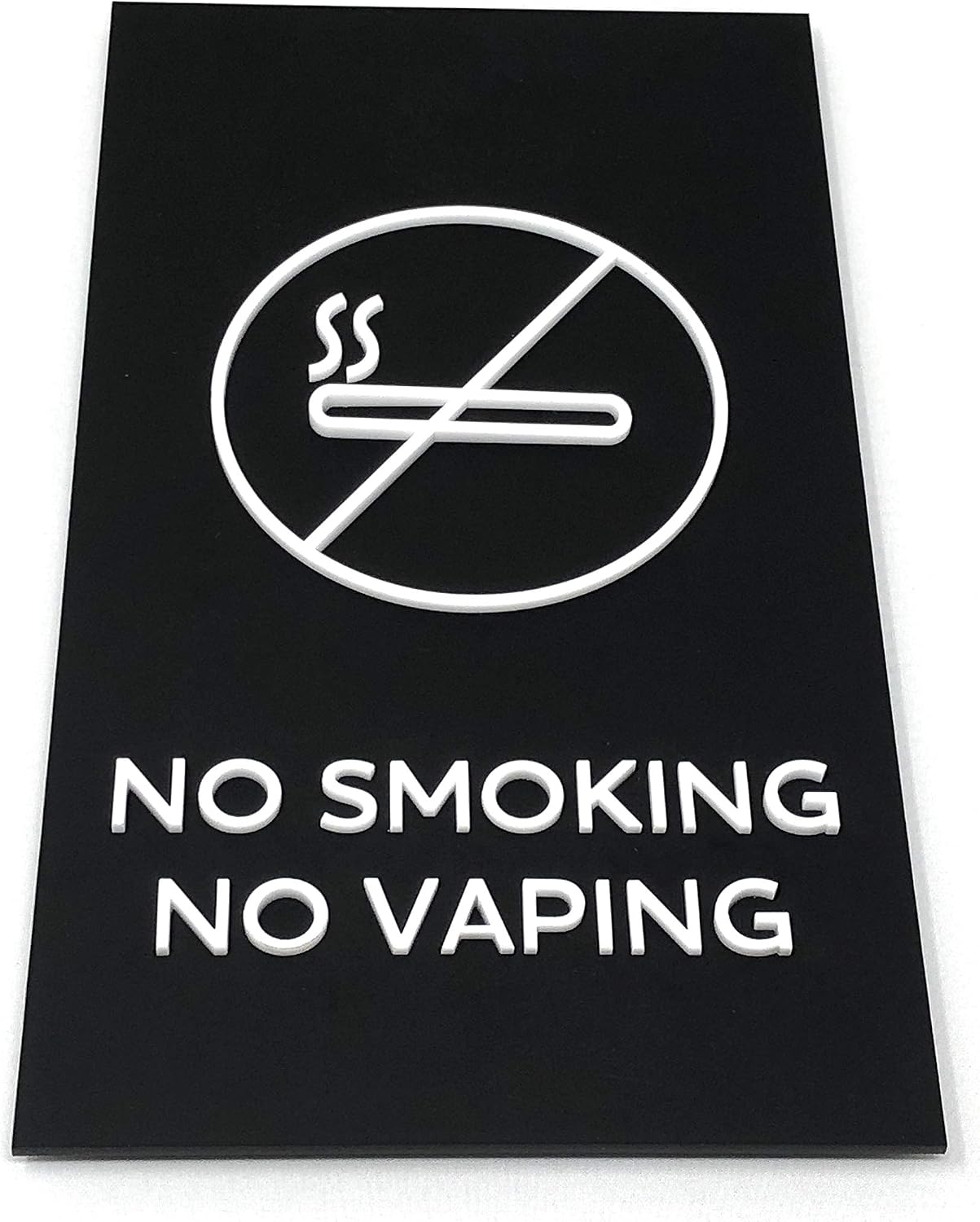 Kubik Letters No Smoking No Vaping Sign, Modern Design Sign for No Smoking No Vaping No E Cigarette Area with 3M Double Sided Tape - Image 5