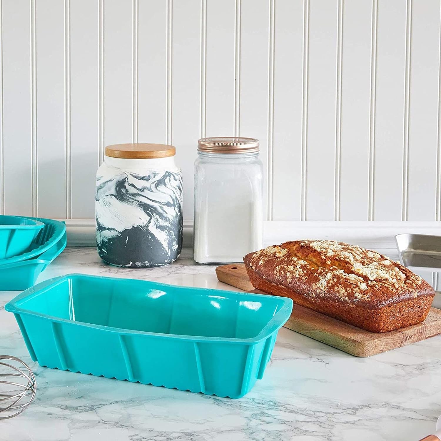 Silicone Baking Pans, Teal Cake Pan (4 Pack)