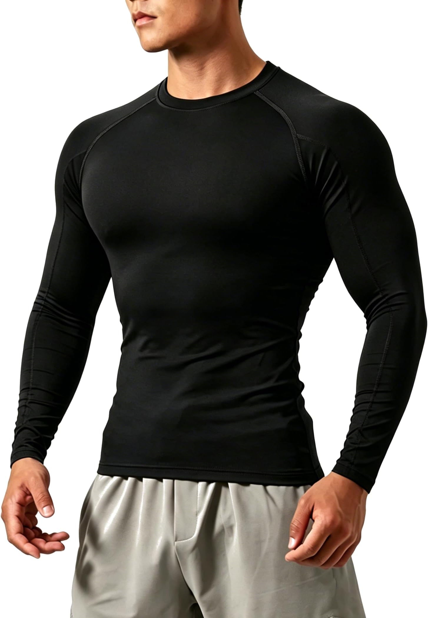 - Compression Shirts Men Long Sleeve Athletic Workout Shirt Quick Dry Base Layer T Shirts Gym Running Tops for Basketball