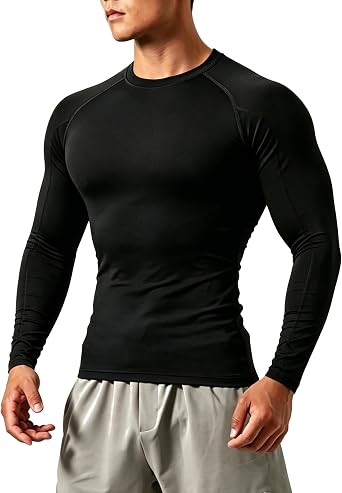 Compression Shirts Men Long Sleeve Athletic Workout Shirt Quick Dry Base Layer T Shirts Gym Running Tops for Basketball