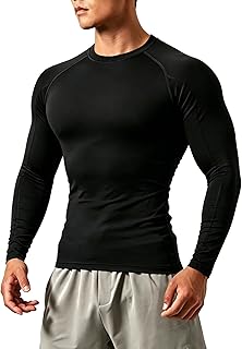 Queerier 3 Pack Men's Compression Shirt Long Sleeve Undershirts for Men Baselayer Sports Thermal Tops